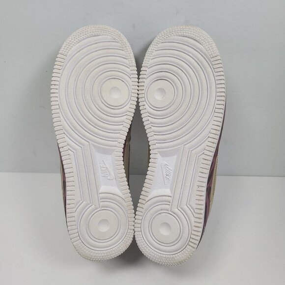 Nike Air Force 1 Premium 07 Women's Burgundy Gold Sneakers 315186-221 US Size 9 - Picture 9 of 10